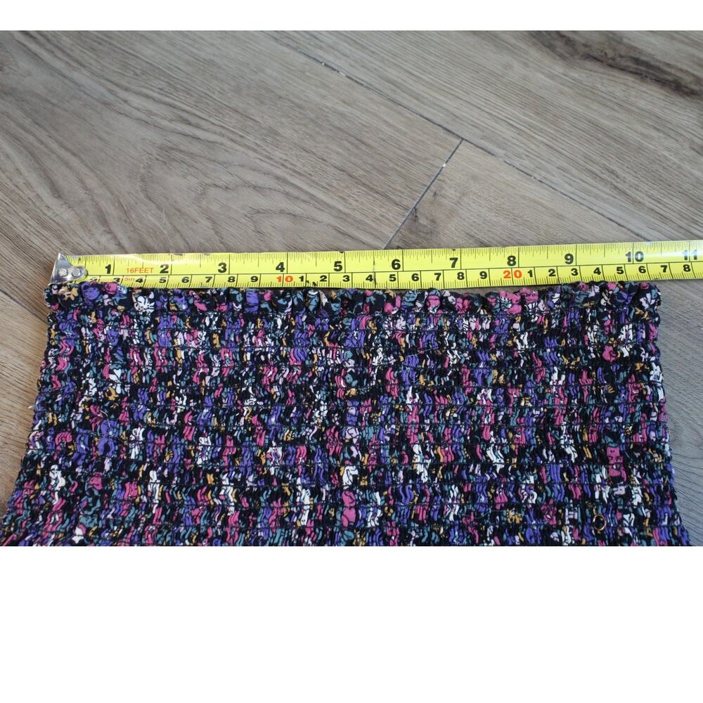 Natural Life Smocked Waist Floral Mini Skirt Black Multicolor Size XS - Picture 3 of 4